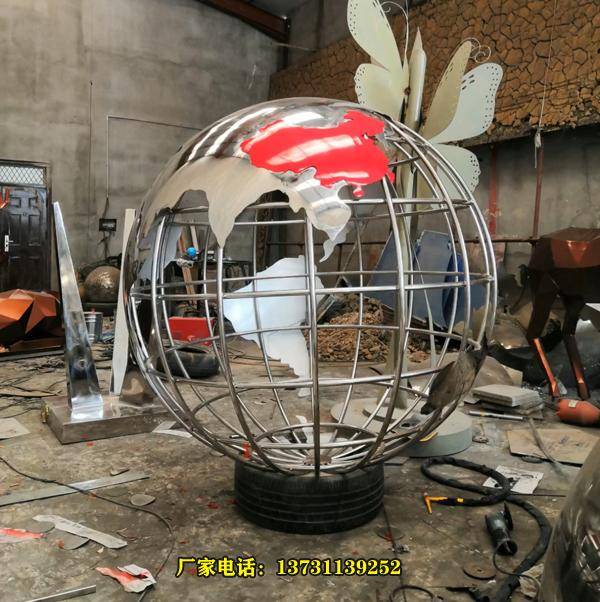 |利发国际在线登录入口学校及企业不锈钢地球仪雕塑成为精神风貌
